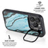 Aqua Blue Marble Ink iPhone 15 Pro Kickstand Case